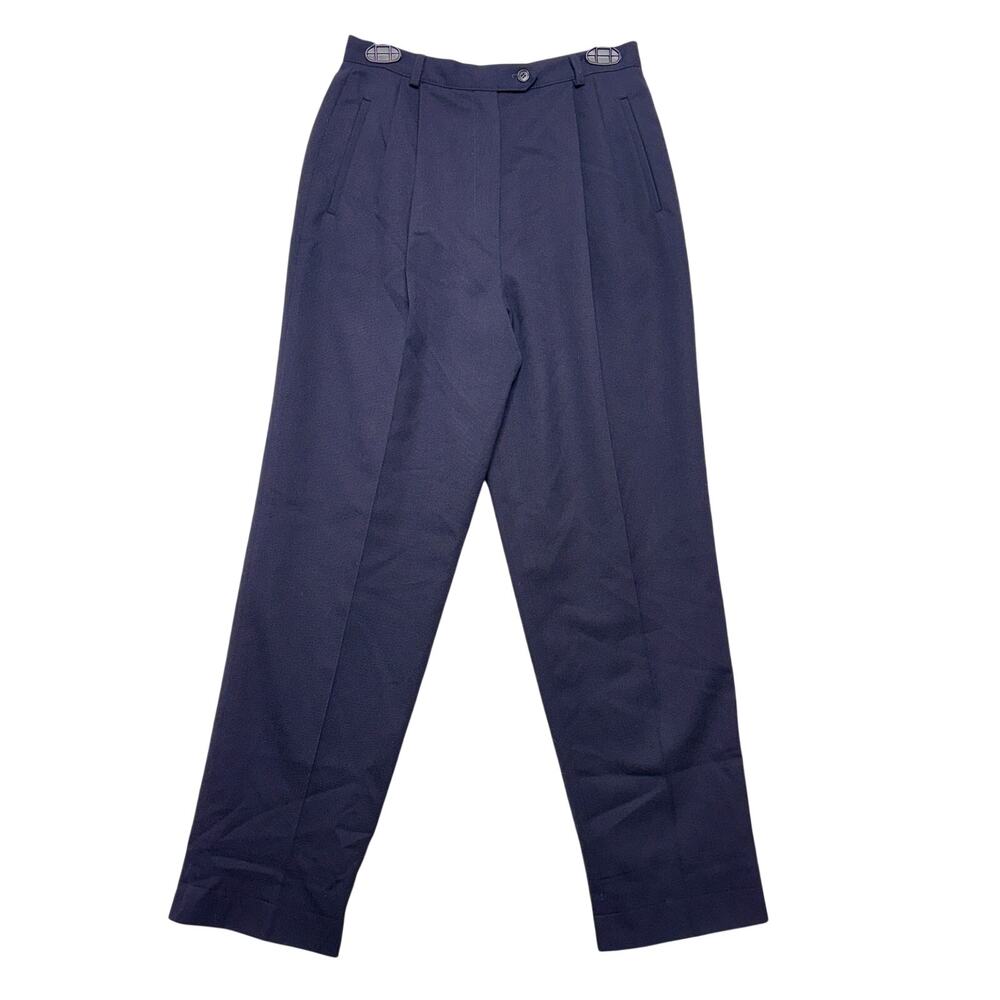 Vintage Austin Reed Pants 6P Blue Worsted Wool High Rise Pleated Relaxed USA